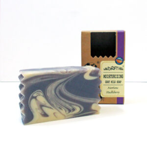 Bar soap with huckleberry.