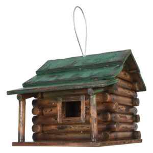 Log cabin bird feeder.